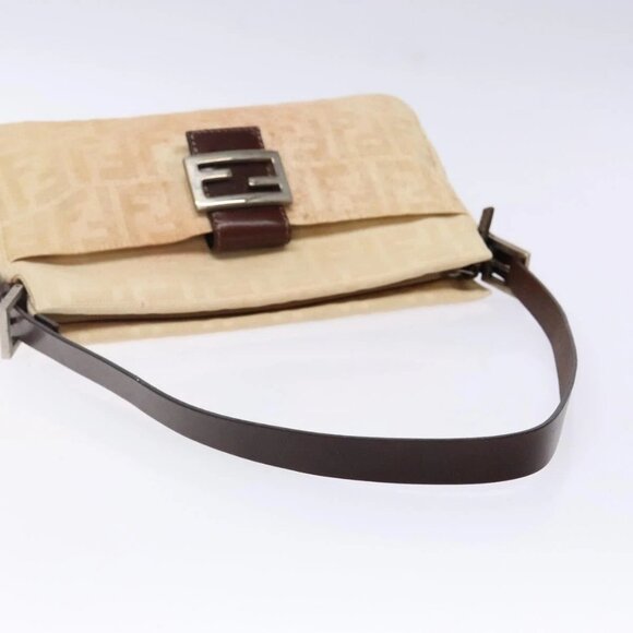 FENDI Zucca Canvas Mamma Baguette Shoulder Bag Beige Silver Auth ep10694 - Picture 8 of 16